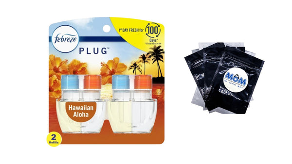 Plug In Air Freshener, Odor-Fighting Scented Oil Refill, Hawaiian Aloha Scent - 1 pack - 2 count per pack - plus 3 My Outlet Mall Resealable Storage Pouches
