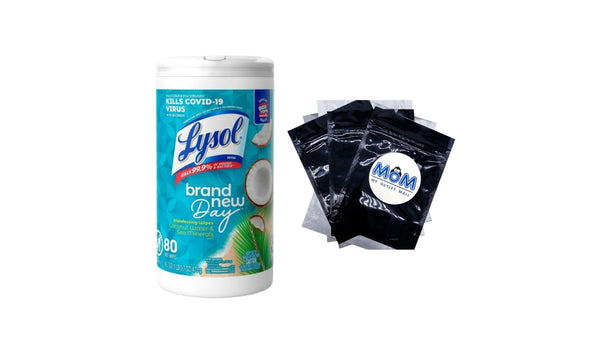 Disinfectant Wipes, Multi-Surface Antibacterial Cleaning Wipes, For Disinfecting and Cleaning, Coconut & Sea Minerals - 1 pack - 80 count per pack - plus 3 My Outlet Mall Resealable Storage Pouches