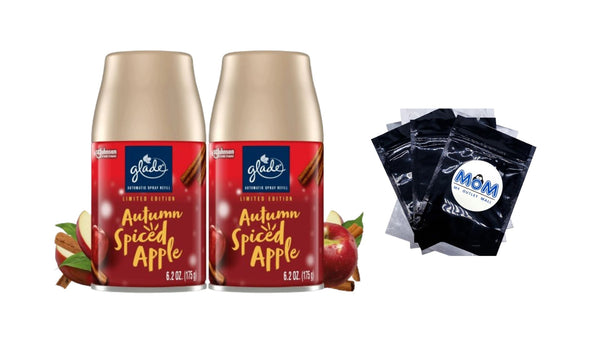 Automatic Spray Refills, Air Freshener, Autumn Spiced Apple, Fragrance Infused with Essential Oils- 1 pack - 2 count per pack - plus 3 My Outlet Mall Resealable Storage Pouches