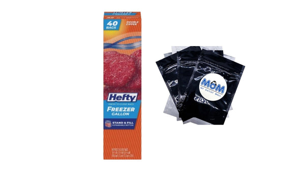 Press to Close Plastic Freezer Bags, Gallon Size - 1 Pack - 40 Count per pack- plus 3 My Outlet Mall Resealable Storage Pouches