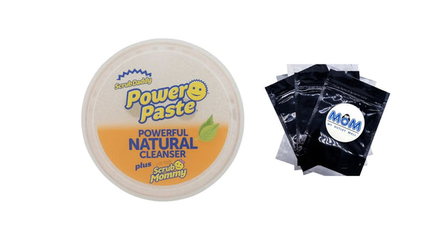 PowerPaste Kitchen and Bathroom Cleaning Paste - Natural Cleanser + Dye Free Scrub Mommy - 1 pack -  1 count per pack - plus 3 My Outlet Mall Resealable Storage Pouches
