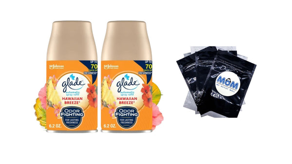 Automatic Spray Refills, Air Freshener, Infused with Essential Oils, Hawaiian Breeze - 1 pack - 2 count per pack - plus 3 My Outlet Mall Resealable Storage Pouches