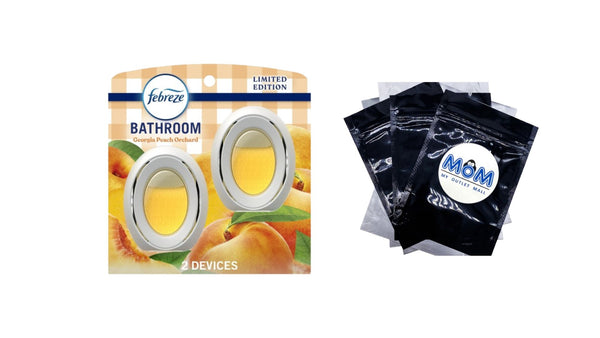 Bathroom Air Freshener, Small Spaces Odor-Fighting Georgia Peach Orchard -  1 pack - 2 count per pack plus 3 My Outlet Mall Resealable Storage Pouches