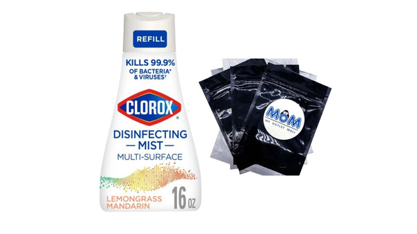 Disinfectant Mist Refill, Multi-Surface Spray, Lemongrass Mandarin -1 pack - 16 fl oz per pack - plus 3 My Outlet Mall Resealable Storage Pouches