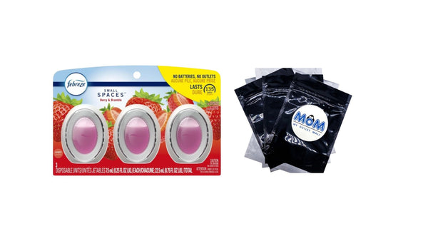 Small Spaces Air Freshener, Odor-Fighting, Berry & Bramble - 1 pack - 3 Count per pack - plus 3 My Outlet Mall Resealable Storage Pouches