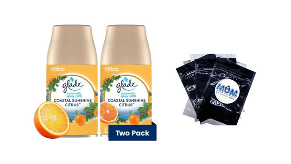 Automatic Spray Refills, Air Freshener, Infused with Essential Oils, Coastal Sunshine Citrus - 1 pack - 2 count per pack - plus 3 My Outlet Mall Resealable Storage Pouches