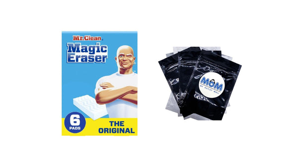 Magic Eraser Original, Cleaning Pads with Durafoam - 1 pack -  6 count per pack - plus 3 My Outlet Mall Resealable Storage Pouches