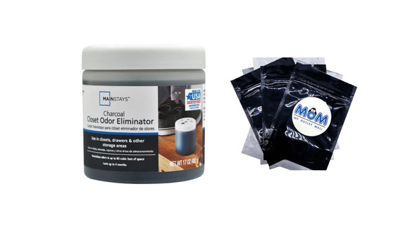Charcoal Closet Odor Eliminator, Fragrance Free -  1 pack - 17 oz per pack plus 3 My Outlet Mall Resealable Storage Pouches
