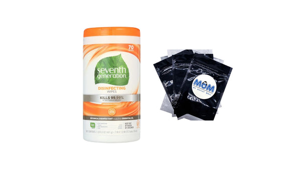 Disinfecting Wipes - Lemongrass Citrus - 1 pack - 70 count per pack - plus 3 My Outlet Mall Resealable Storage Pouches