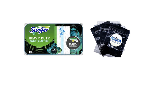 Heavy Duty Wet Multi-Surface Cloth Refills, Floor Cleaner and Floor Mop, Unstopables Fresh Scent - 1 pack - 20 count per pack - plus 3 My Outlet Mall Resealable Storage Pouches