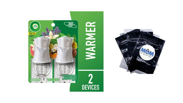 Plug-in Scented Oil Warmer, Air Freshener with Essential Oils, White - 1 pack - 2 Count per pack - plus 3 My Outlet Mall Resealable Storage Pouches