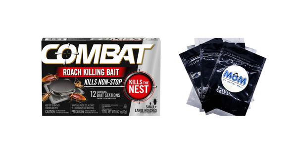 Roach Killing Bait Stations for Small and Large Roaches -  1 pack - 12 count per pack plus 3 My Outlet Mall Resealable Storage Pouches