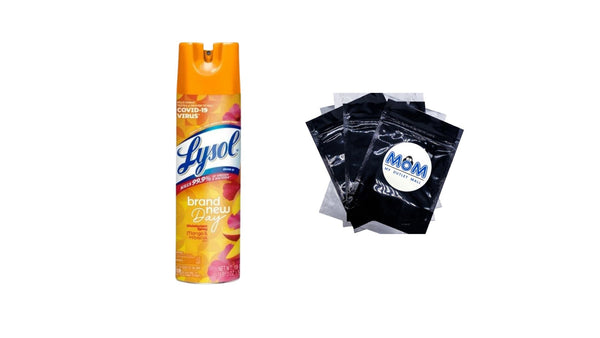 Disinfectant Spray, Sanitizing and Antibacterial Spray, For Disinfecting and Deodorizing, Brand New Day - Mango & Hibiscus - 1 pack - 19 oz per pack - plus 3 My Outlet Mall Resealable Storage Pouches