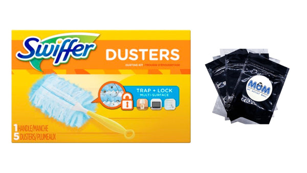 Dusters Cleaning Kit, Feather Duster Alternative, Unscented, 1 Handle + 5 Refills - 1 pack - 6 count per pack - plus 3 My Outlet Mall Resealable Storage Pouches