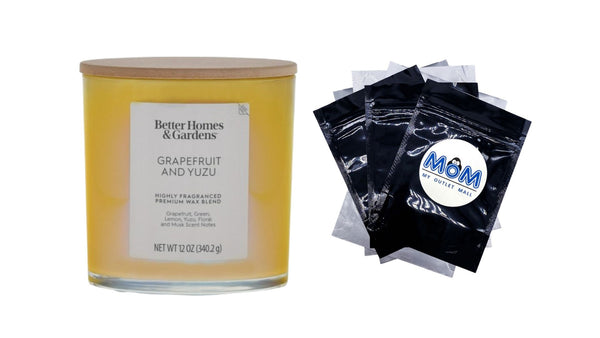 Grapefruit & Yuzu Scented 2-Wick Iridescent Jar Candle - 1 pack - 12 oz per pack - plus 3 My Outlet Mall Resealable Storage Pouches