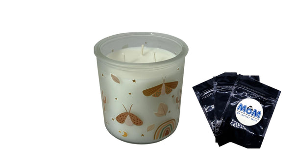 Outdoor Citronella Glass Candle - 1 pack - 15oz per pack - plus 3 My Outlet Mall Resealable Storage Pouches