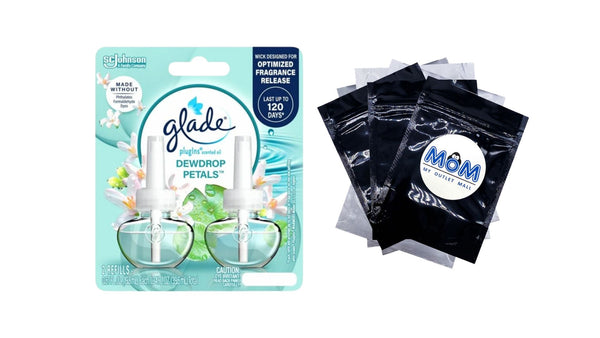 PlugIns Refills Air Freshener, Dewdrop Petals, 2 Refills - 1 pack - plus 3 My Outlet Mall Resealable Storage Pouches