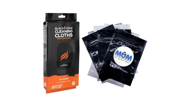 Griddle Cleaning Cloths (Pre-Moistened) - 1 pack - 40 Count per pack - plus 3 My Outlet Mall Resealable Storage Pouches