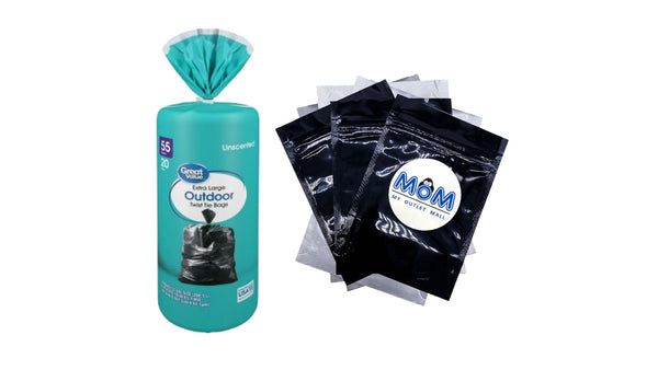 55-Gallon Extra Large Outdoor Twist Tie Trash Bags - 1 pack - 20 count per pack - plus 3 My Outlet Mall Resealable Storage Pouches