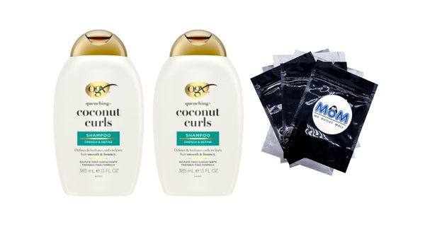 Quenching + Coconut Curls Curl-Defining Shampoo - 2 packs - 13Fl oz per pack - plus 3 My Outlet Mall Resealable Storage Pouches