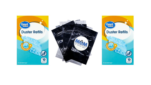 Duster Refill - 2 packs - 10 count per pack plus 3 My Outlet Mall Resealable Storage Pouches