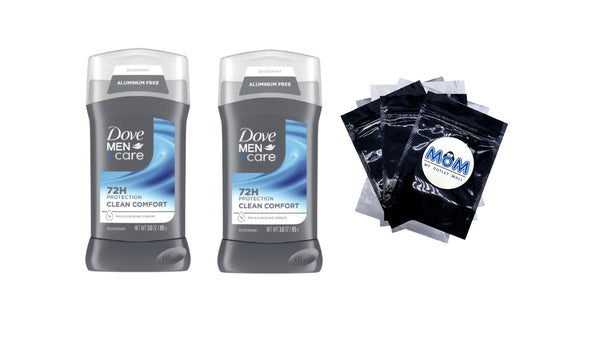 Men+Care Deodorant Stick for Men Clean Comfort Aluminum Free with Moisturizing Cream - 2 packs - 3 oz per pack - plus 3 My Outlet Mall Resealable Storage Pouches