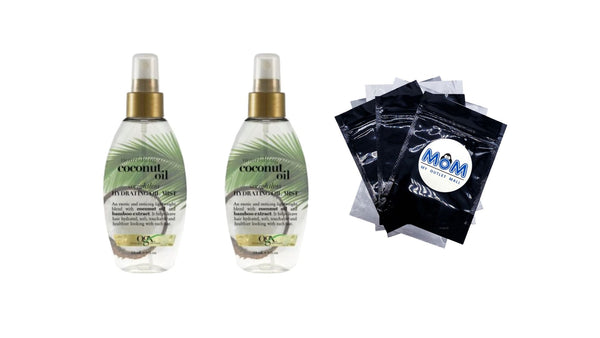 Nourishing + Coconut Oil Weightless Hydrating Oil Hair Mist, Leave-In Treatment - 2 packs - 4Fl oz per pack - plus 3 My Outlet Mall Resealable Storage Pouches