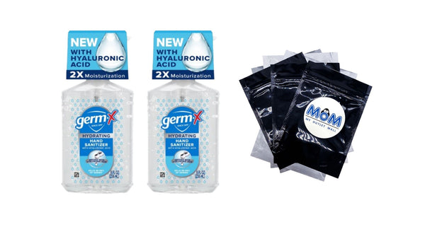 Hand Sanitizer, Hydrating with Hyaluronic Acid, Pump Bottle - 2 packs - 8 fl oz per pack - plus 3 My Outlet Mall Resealable Storage Pouches