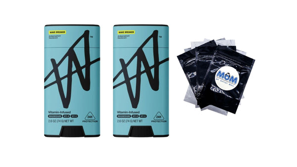 Jake Paul Men's Antiperspirant Deodorant Odor Blocking Sweat Protection Wave Breaker - 2 packs - 2.6 oz per pack - plus 3 My Outlet Mall Resealable Storage Pouches