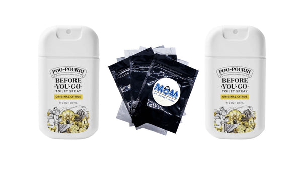 Original Citrus Pocket Sprayer, Lemon + Bergamot + Lemongrass, Before-You-Go Toilet Spray - 2 packs - 1 oz per pack - plus 3 My Outlet Mall Resealable Storage Pouches