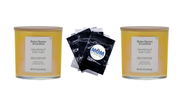 Grapefruit & Yuzu Scented 2-Wick Iridescent Jar Candle - 2 packs - 12 oz per pack - plus 3 My Outlet Mall Resealable Storage Pouches