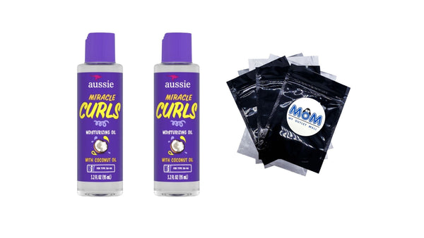 Miracle Curls Coconut Curl-Defining Hair Oil, for Curly Hair - 2 packs - 3.2Fl oz per pack - plus 3 My Outlet Mall Resealable Storage Pouches