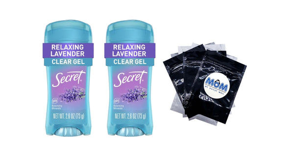 Fresh Clear Gel Antiperspirant Deodorant for Women, Lavender - 2 packs - 2.6 oz per pack - plus 3 My Outlet Mall Resealable Storage Pouches