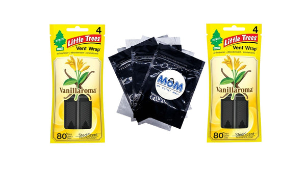 Air Freshener Vent Wrap Vanillaroma - 2 pack - 4 count per pack plus 3 My Outlet Mall Resealable Storage Pouches