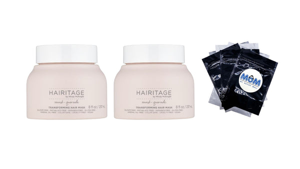 Mask-Querade Moisturizing Argan Oil Hair Mask with Aloe for Dry Damaged Hair + Anti Frizz, Color Safe - 2 packs - 8 oz per pack - plus 3 My Outlet Mall Resealable Storage Pouches