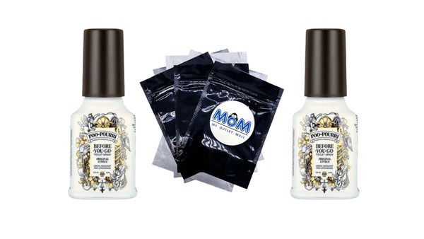 Original Citrus , Lemon + Bergamot + Lemongrass Before-You-Go Toilet Spray - 2 packs - 2 oz per pack - plus 3 My Outlet Mall Resealable Storage Pouches