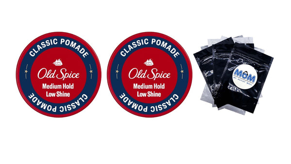 Classic Pomade for Men, Medium Hold, Low Shine, Men's Hair Styling Pomade - 2 packs - 2.22 oz per pack - plus 3 My Outlet Mall Resealable Storage Pouches