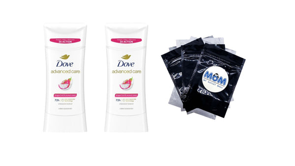 Advanced Care Antiperspirant Deodorant Stick for Women Dragon Fruit & Coconut Cream - 2 packs - 2.6 oz per pack - plus 3 My Outlet Mall Resealable Storage Pouches