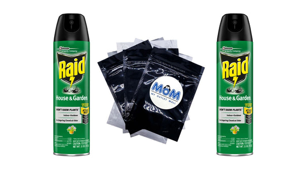 House & Garden Indoor Flying Insect Killer without Harming Plants, Aerosol Insecticide Spray - 2 packs - 11 oz per pack - plus 3 My Outlet Mall Resealable Storage Pouches