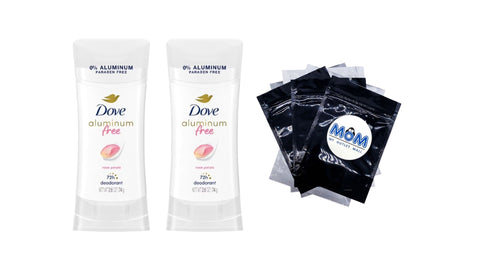 Aluminum Free Deodorant for Women Rose Petals - 2 packs - 2.6 oz per pack - plus 3 My Outlet Mall Resealable Storage Pouches