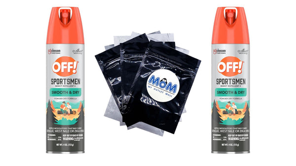FamilyCare Insect Repellent I Aerosol, Smooth & Dry Mosquito Bug Spray Repellent, 15% Deet Formula - 2 packs - 4 oz per pack - plus 3 My Outlet Mall Resealable Storage Pouches