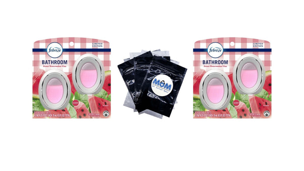 Bathroom Air Freshener, Small Spaces Odor-Fighting, Watermelon Scent, 2 Count - 2 packs - plus 3 My Outlet Mall Resealable Storage Pouches
