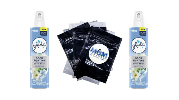 Odor Fighting Soft Mist Air Freshener Room Spray, Clean Linen - 2 packs - 8 oz per pack - plus 3 My Outlet Mall Resealable Storage Pouches