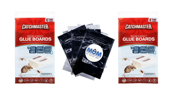Mouse and Insect Glue Board Traps, Pre-baited and Ready to Use Indoors, Safe, non-toxic, and Easy to Use - 2 pack - plus 3 My Outlet Mall Resealable Storage Pouches