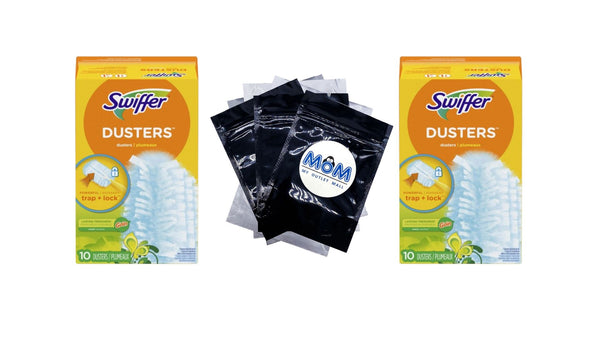 Dusters Refill for Cleaning, Feather & Microfiber Duster Alternative, Gain - 2 packs - 10 count per pack plus 3 My Outlet Mall Resealable Storage Pouches