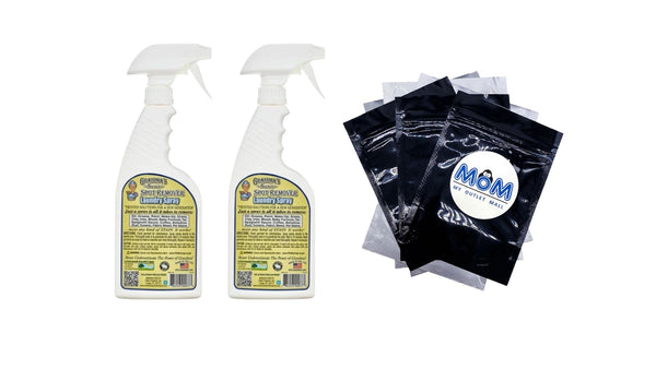 Spot Remover Laundry Spray - 2 packs - 16 oz per pack - plus 3 My Outlet Mall Resealable Storage Pouches