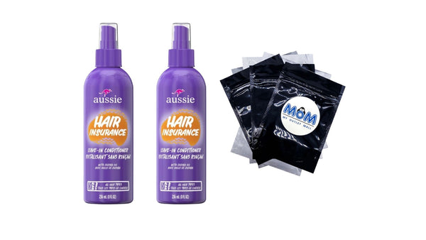 Hair Insurance, Leave-in Conditioner for All Hair Types - 2 packs - 8Fl oz per pack - plus 3 My Outlet Mall Resealable Storage Pouches