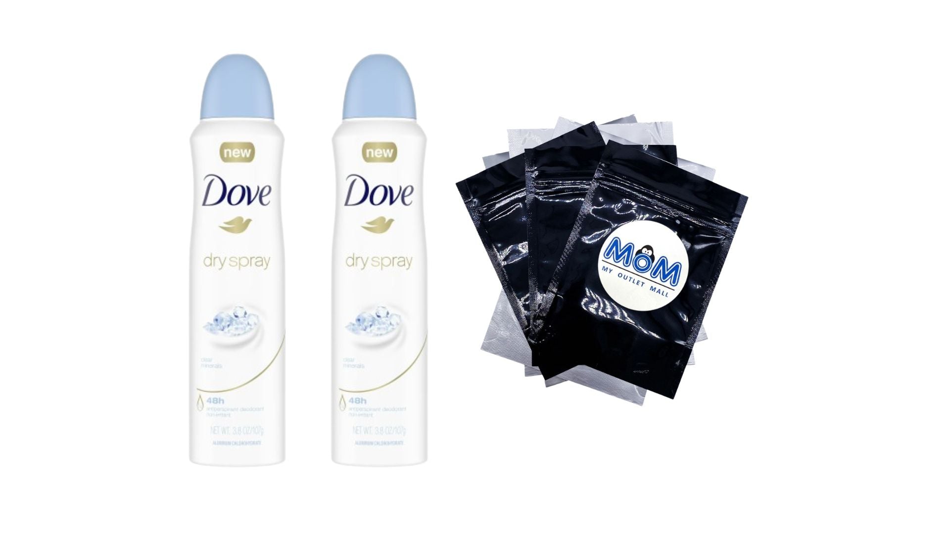 Dry Spray Antiperspirant Deodorant For Women Clear Minerals - 2 packs - 3.8 oz per pack - plus 3 My Outlet Mall Resealable Storage Pouches