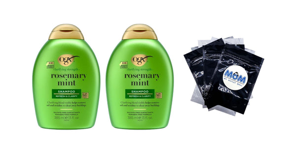 Clarifying Strength and Rosemary Mint Hair Shampoo - 2 packs - 13Fl oz per pack - plus 3 My Outlet Mall Resealable Storage Pouches