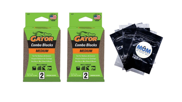 2-5/8x4 Angled Sponge Medium - 2 packs - 2 count per pack - plus 3 My Outlet Mall Resealable Storage Pouches
